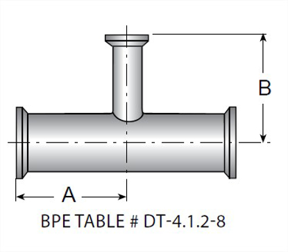 Picture of REDUCING TEE CLAMP  T316L  15 RA EP ID/32 RA OD  SF4