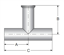 Picture of TEE  WELD X WELD X CLAMP 6 MO 20 RA EP ID/32 RA  OD SF5